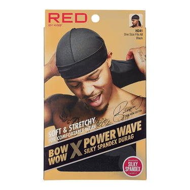 Red by Kiss Power Wave Silky Spandex Durag Black HD41 - ANNS BEAUTY SUPPLY